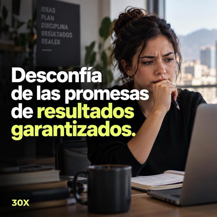 Versión corregida por la IA: Desconfía de las promesas de resultados garantizados